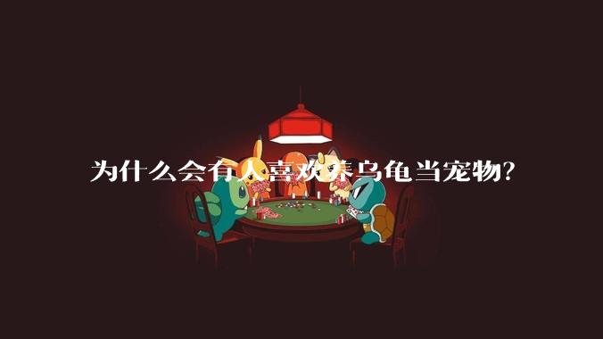 为什么会有人喜欢养乌龟当宠物？